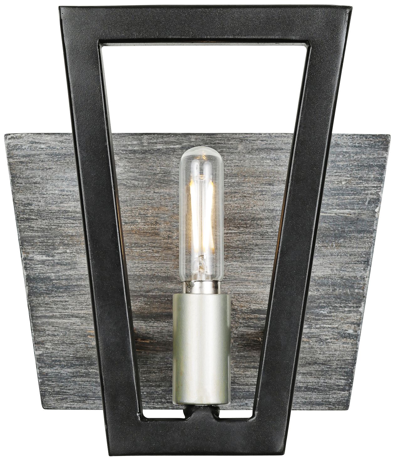 Varaluz Zag 7 1/2" High Black with Gray Wood Wall Sconce