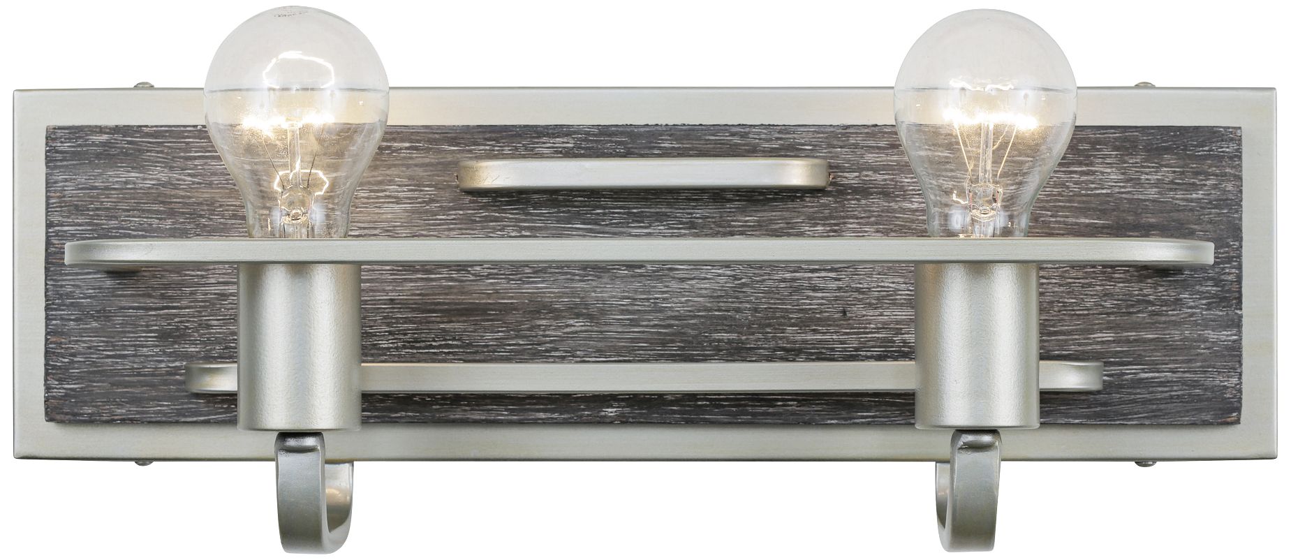 Lofty 6" High 2-Light Silverado with Gray Wood Wall Sconce