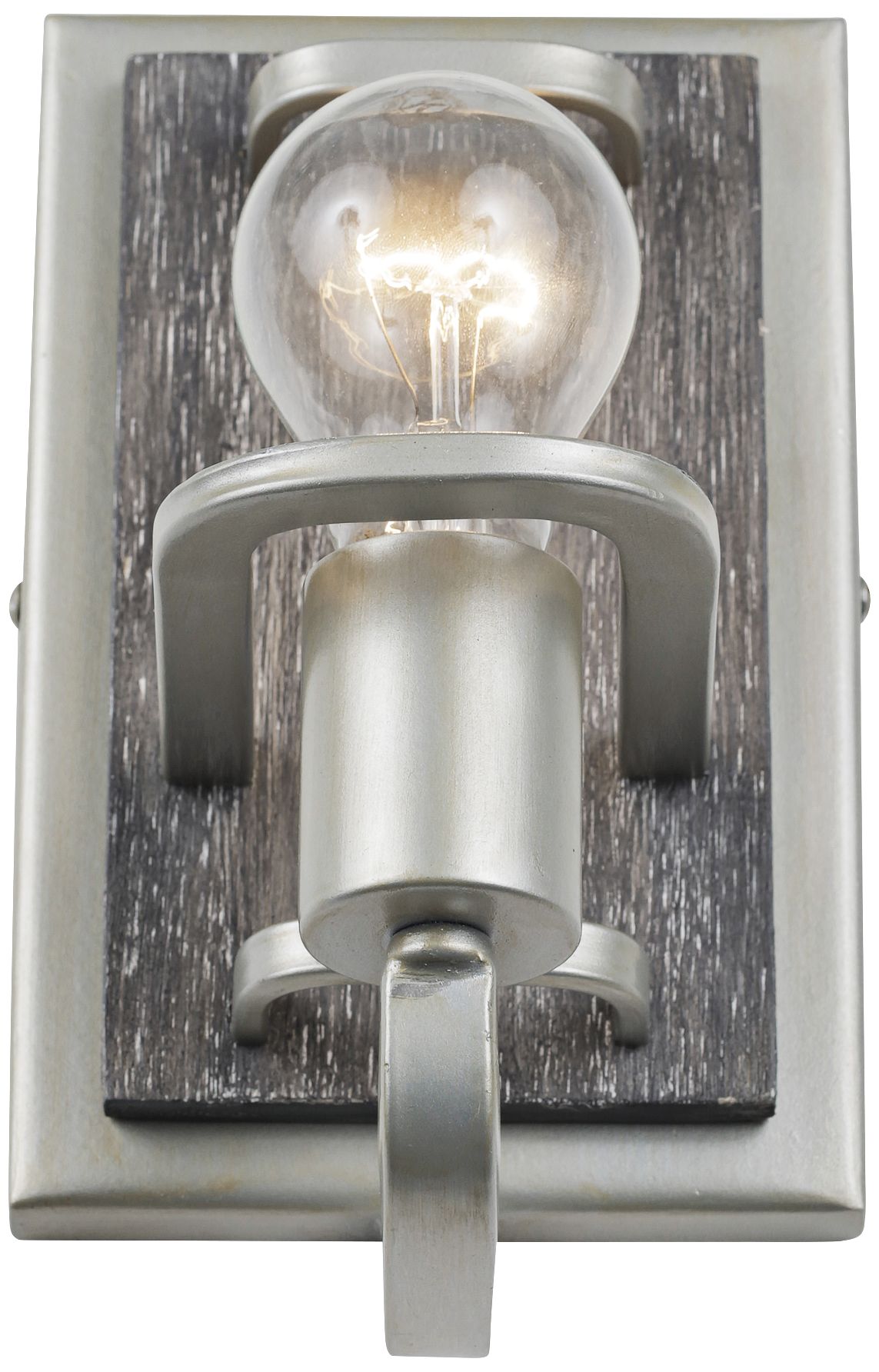 Varaluz Lofty 9" High Silverado with Gray Wood Wall Sconce