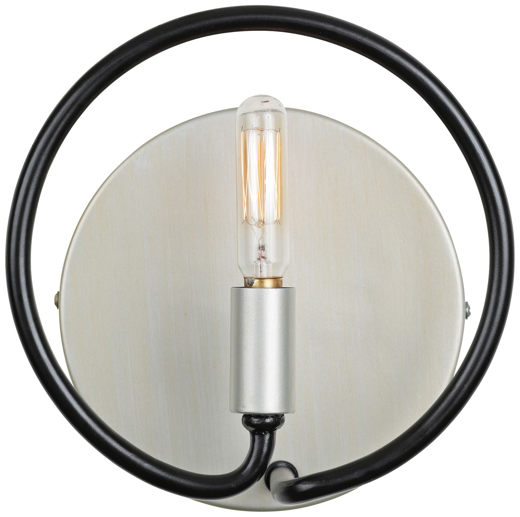 Varaluz Circulo 8" High Silverado and Black Wall Sconce