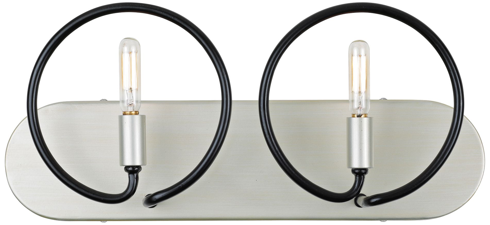 Varaluz Circulo 8"H 2-Light Silverado and Black Wall Sconce