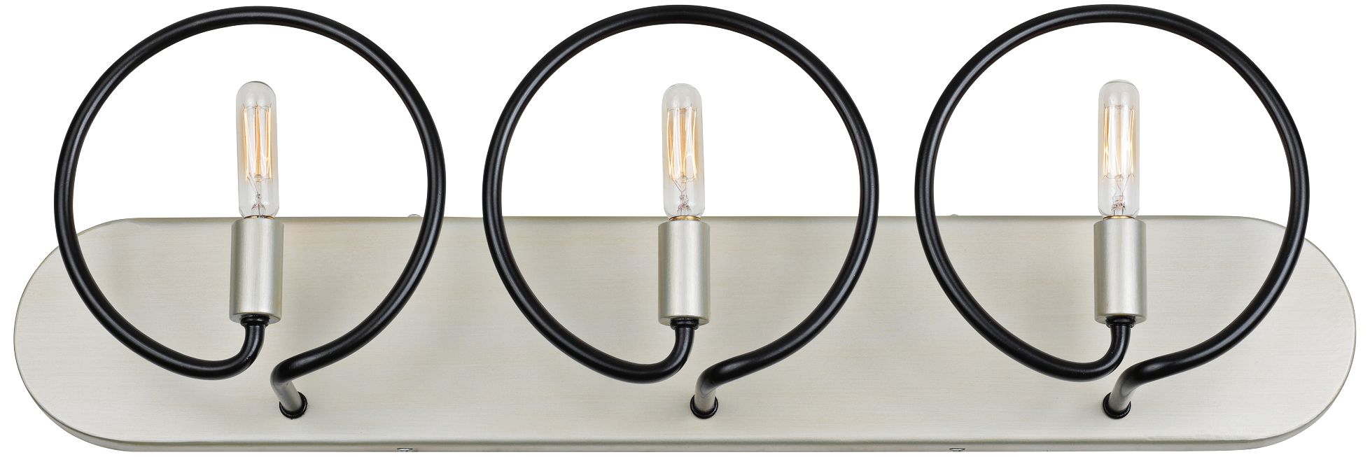 Circulo 26 1/2" Wide 3-Light Silverado and Black Bath Light