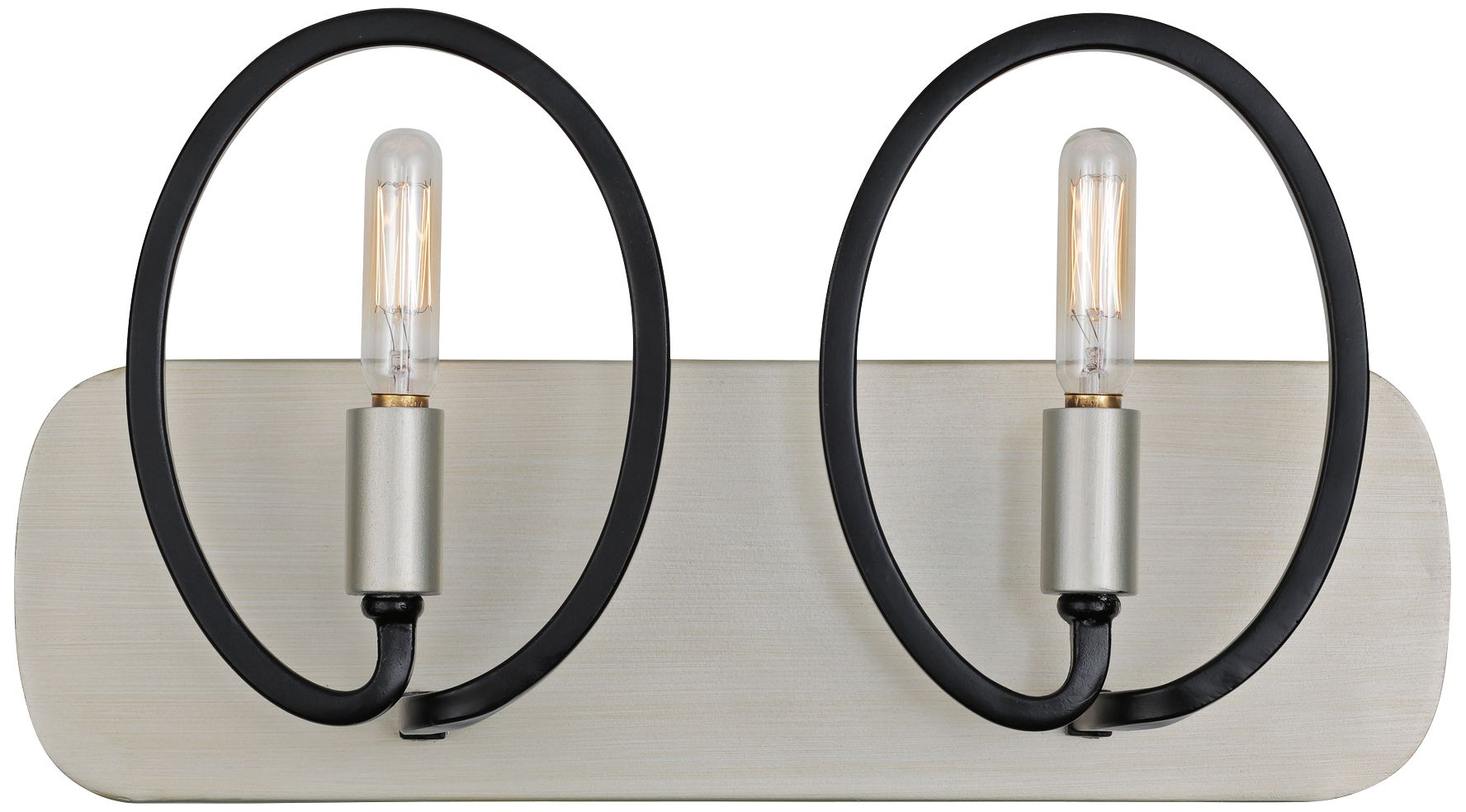 Varaluz Eliptico 8"H 2-Light Silverado and Black Wall Sconce