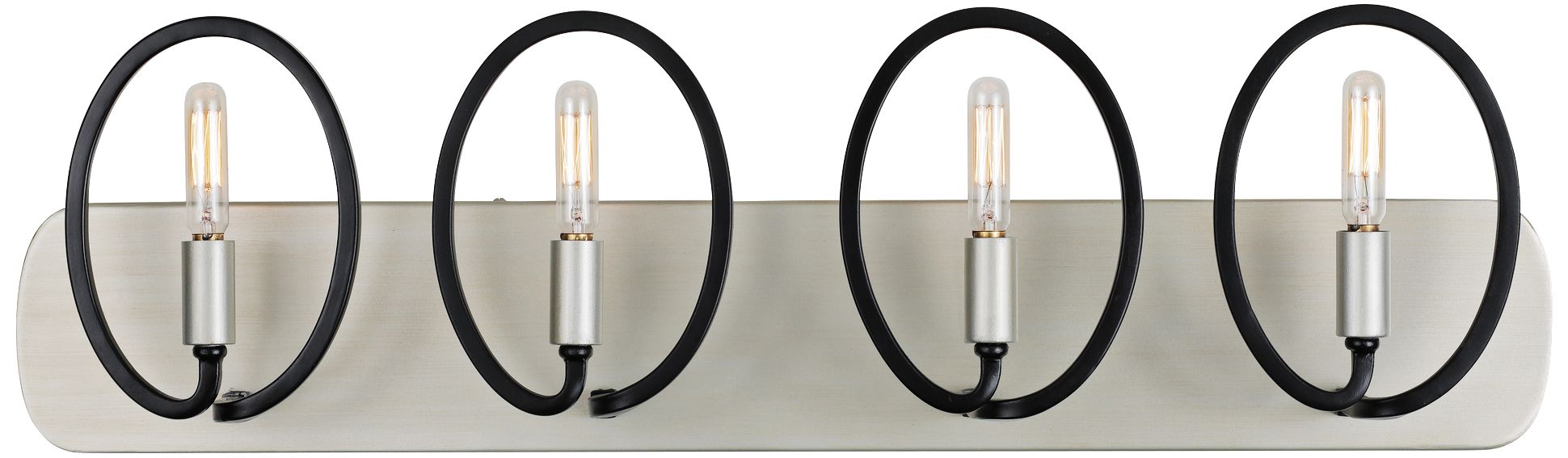 Varaluz Eliptico 29" Wide 4-Light Silverado and Black Bath Light