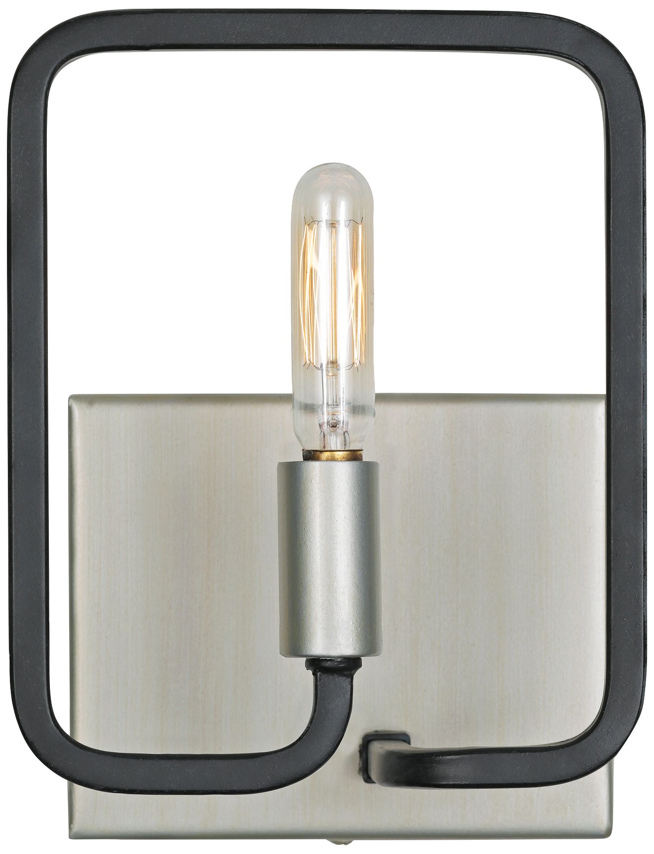 Varaluz Rectangulo 8" High Silverado and Black Wall Sconce