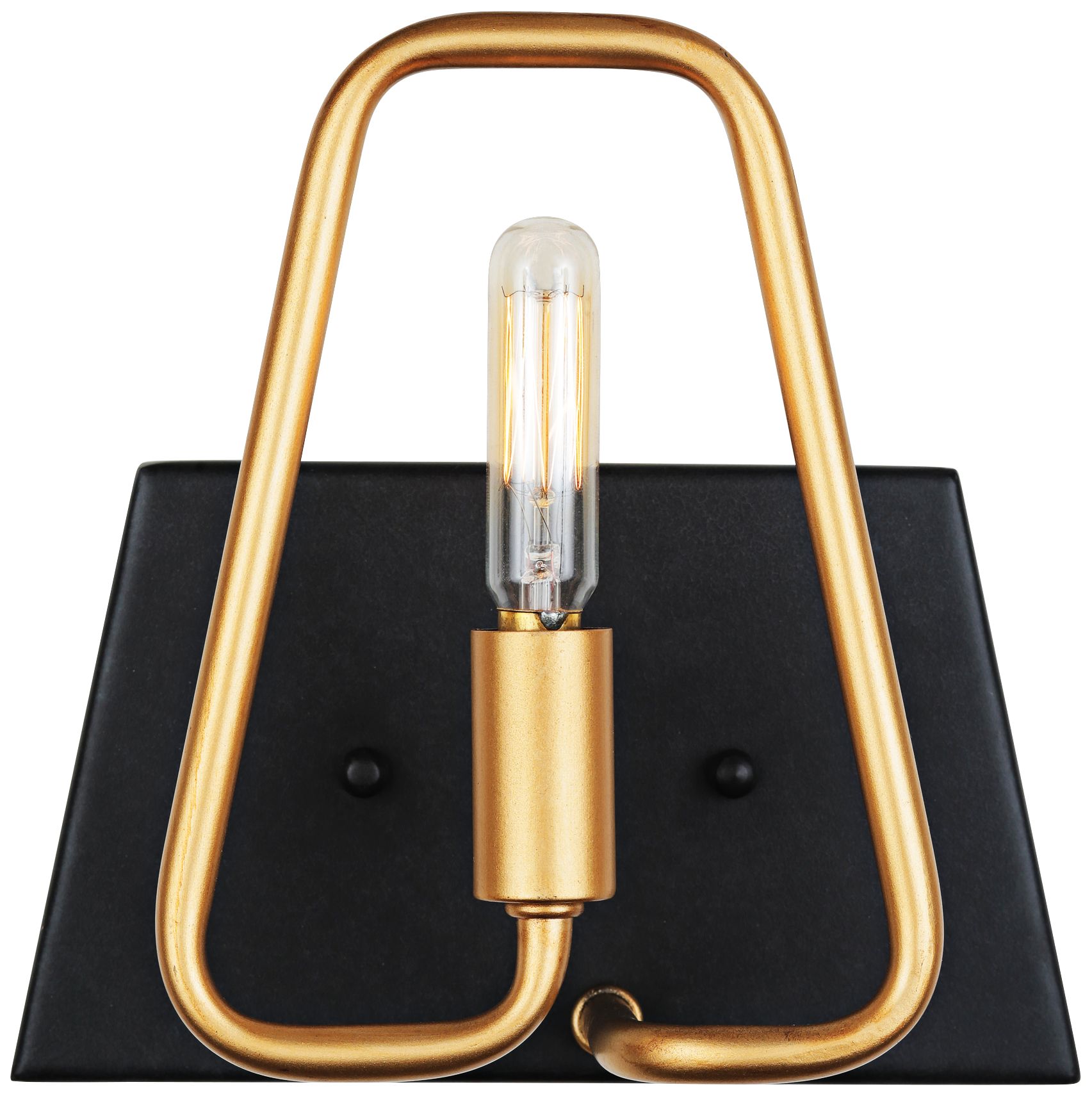Varaluz Triangulo 8" High Aged Gold and Carbon Wall Sconce