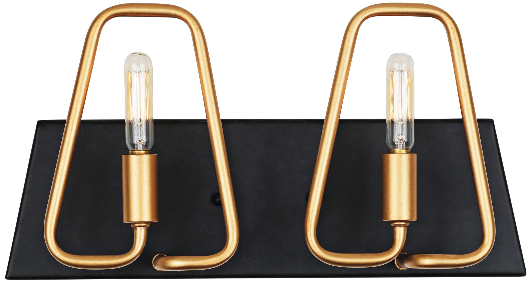 Triangulo 8" High 2-Light Aged Gold and Carbon Wall Sconce