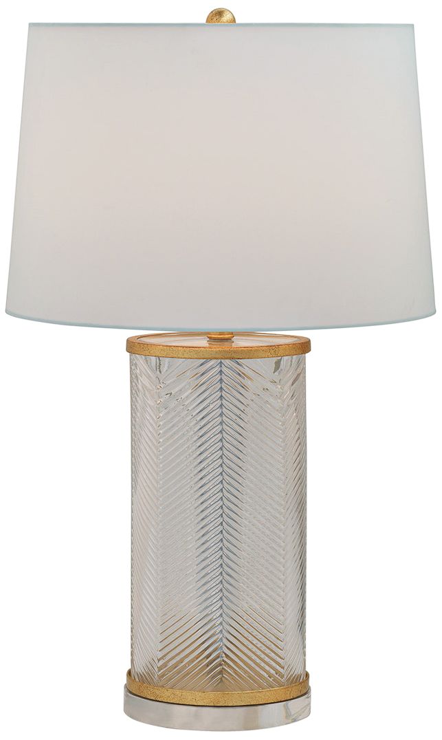 glass and gold table lamp