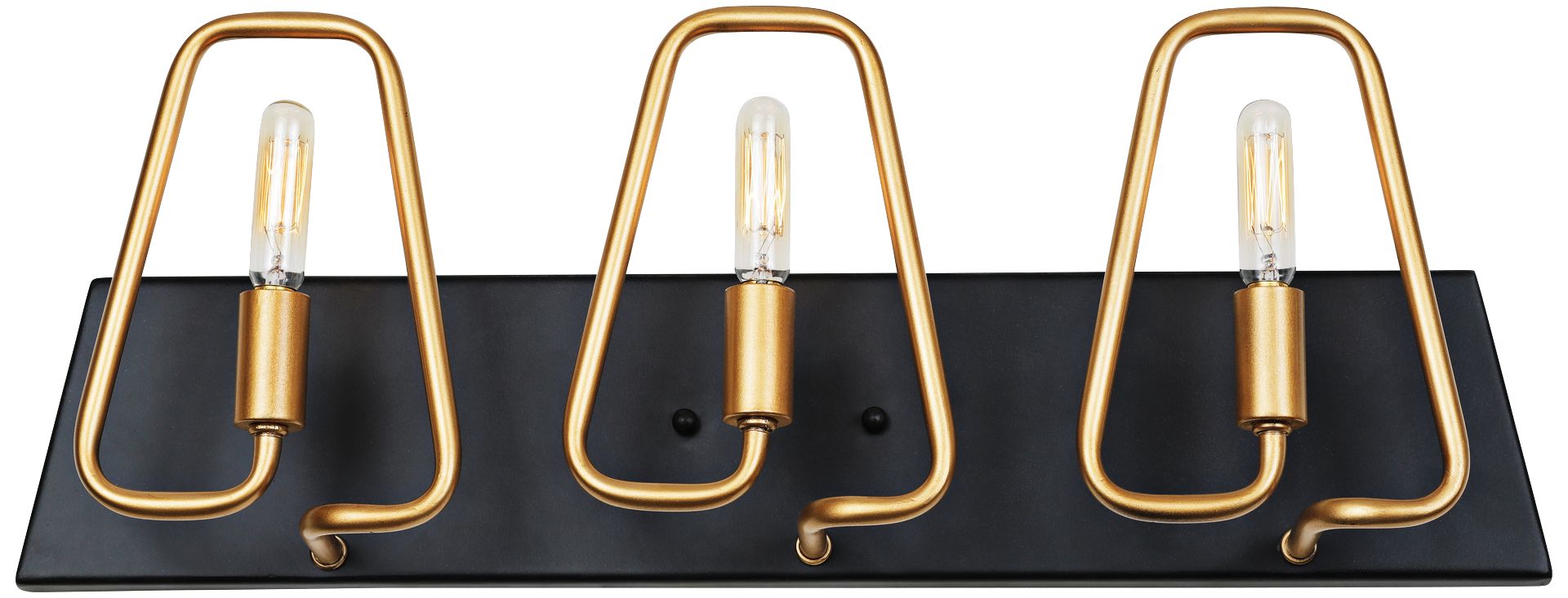 Triangulo 22" Wide 3-Light Aged Gold and Carbon Bath Light