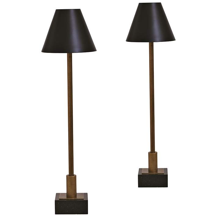 Port 68 Marais Aged Brass Buffet Table Lamp Set Of 2 60p31 Lamps Plus