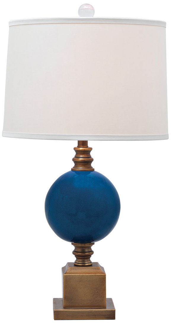 Port 68 Rutherford Aged Brass and Turquoise Table Lamp