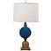 Port 68 Rutherford Aged Brass and Turquoise Table Lamp