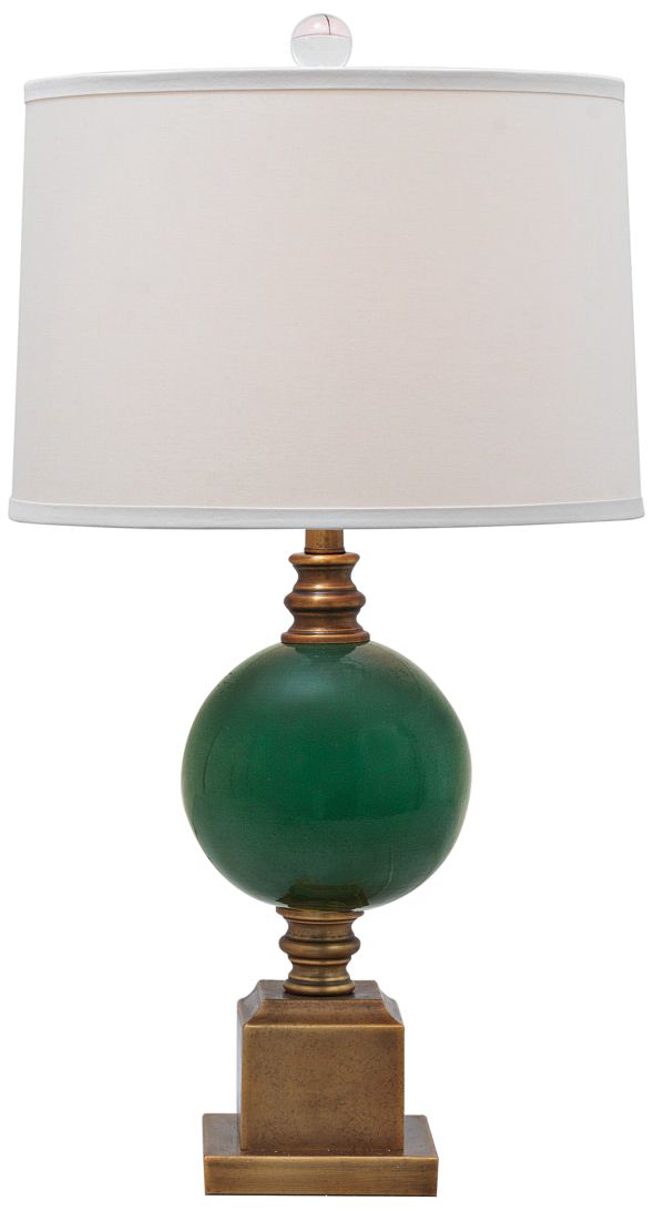 Port 68 Rutherford Aged Brass and Emerald Table Lamp