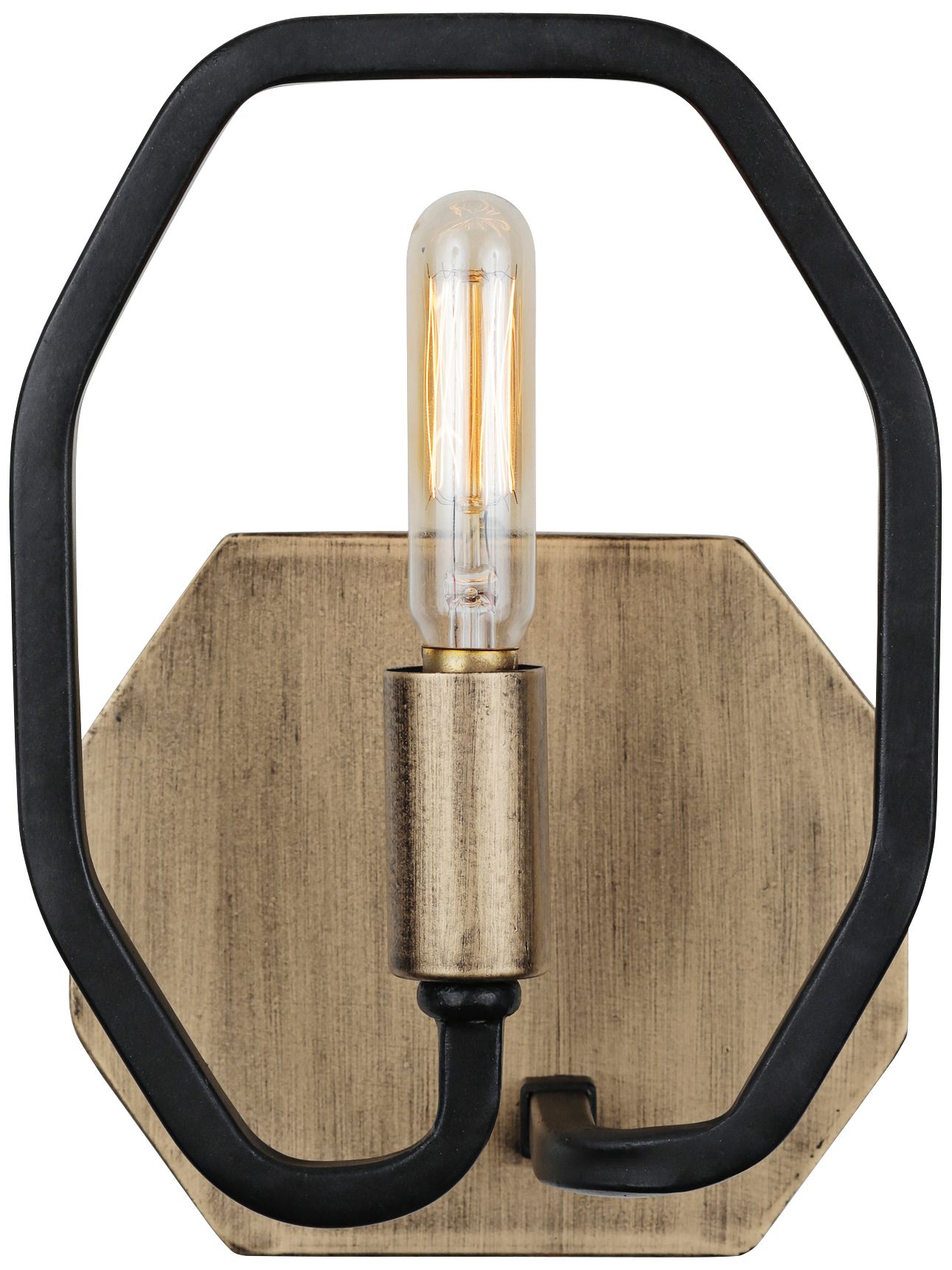 Varaluz Hexagono 8" High Havana Gold and Carbon Wall Sconce