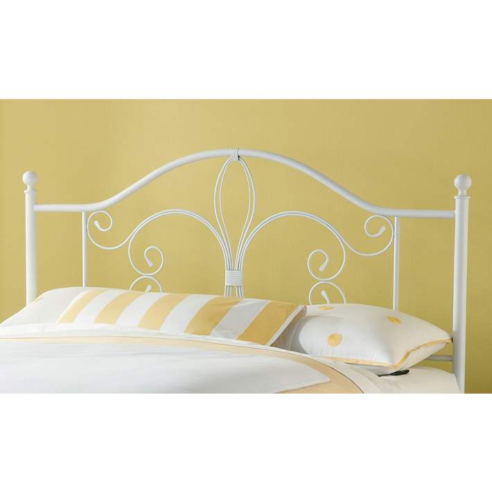 Hilale Ruby Textured White Metal, Metal Headboard Full Size Bed