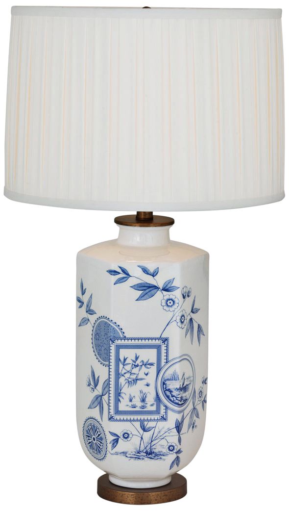 Port 68 Temba Cream and Blue Porcelain Table Lamp