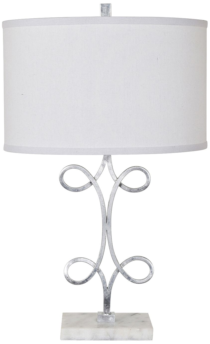 Crestview Collection Strata Silver Leaf Metal Table Lamp