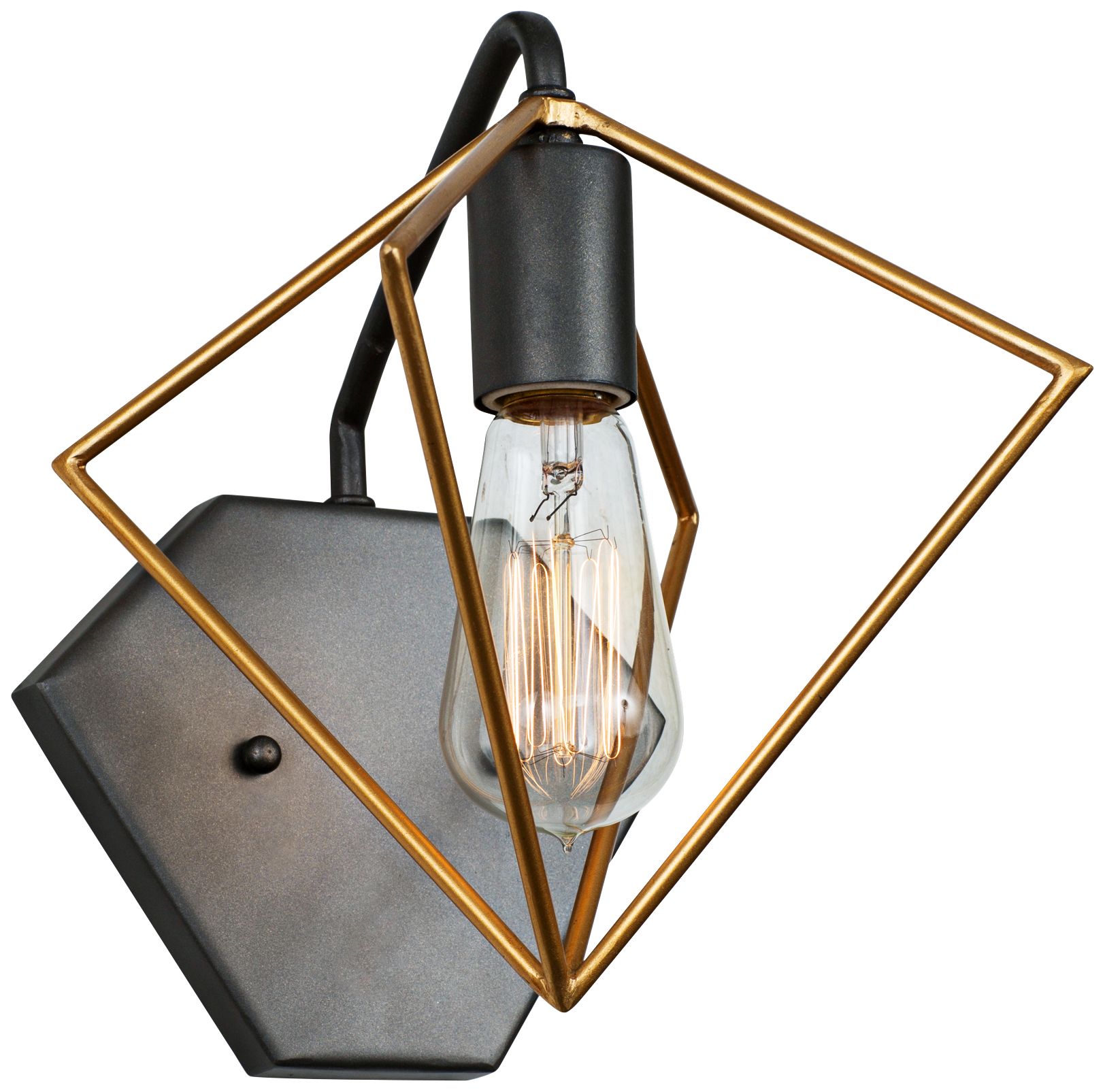 Metropolis 9 1/2"H Antique Gold w/ Rustic Bronze Wall Sconce