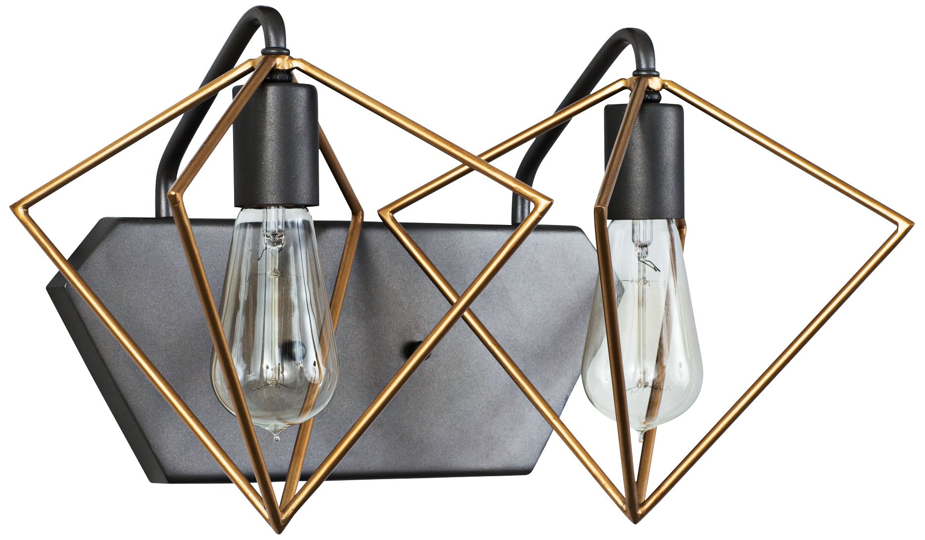 Metropolis 9 1/2"H 2-Light Gold w/ Rustic Bronze Wall Sconce