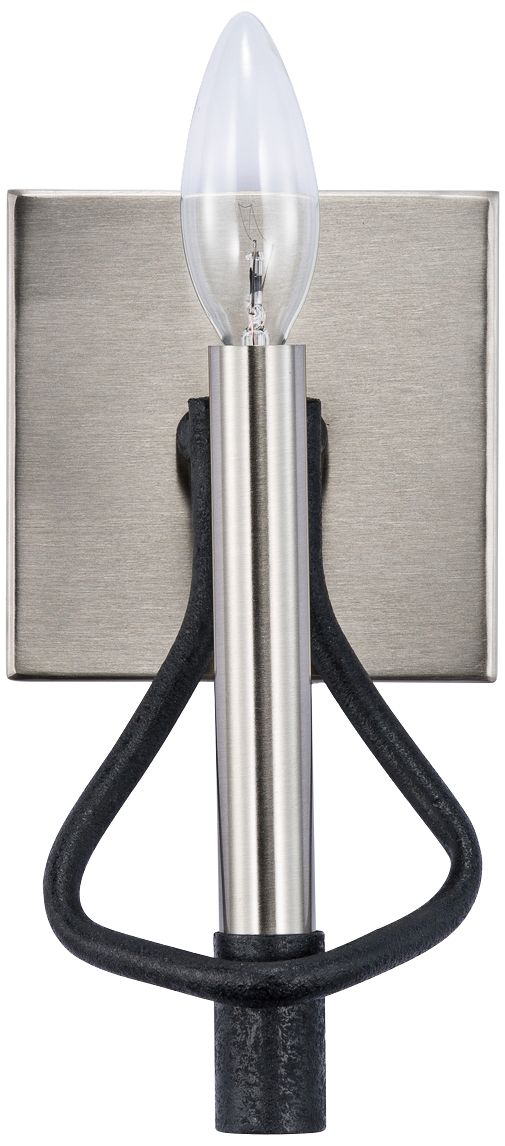 To Circuit with Love 9" High Black and Nickel Wall Sconce