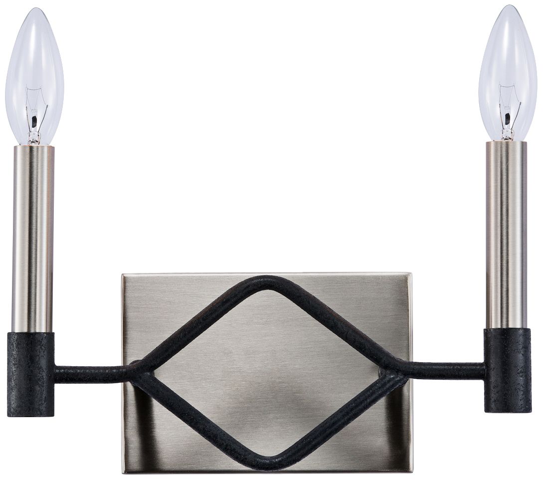 To Circuit with Love 6 3/4"H 2-Light Black and Nickel Sconce