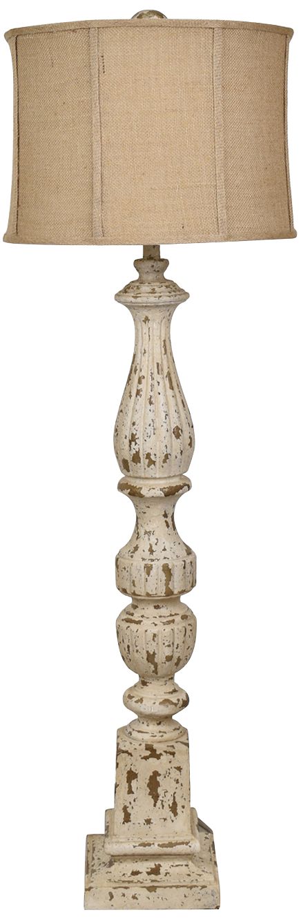 Crestview Collection Bierstadt Aged White Buffet Table Lamp