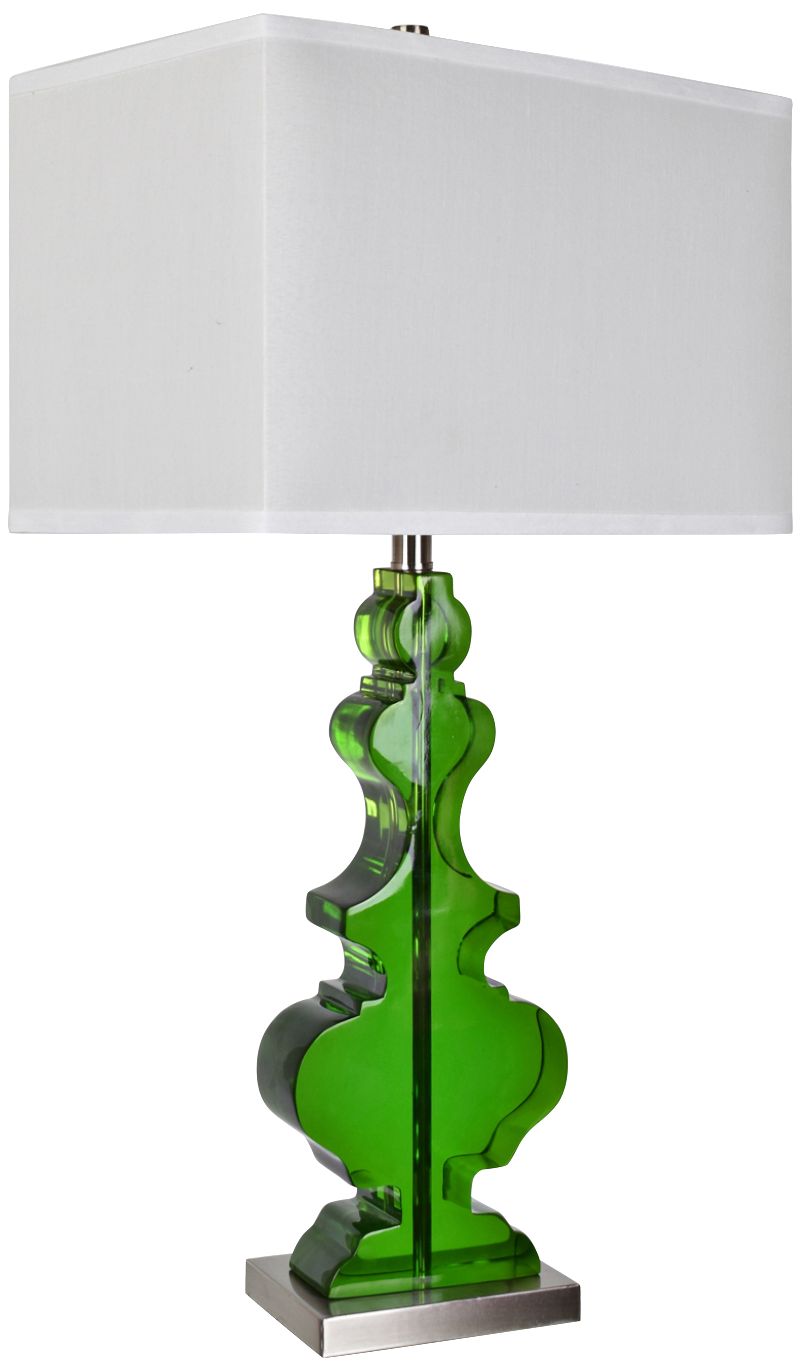 Crestview Collection Dillman Clear Emerald Green Table Lamp
