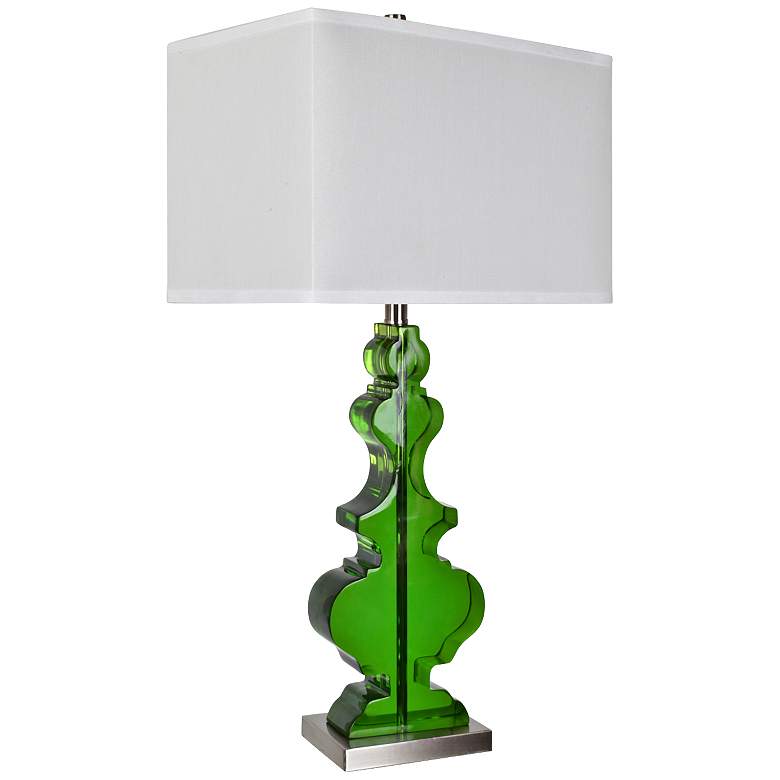 Crestview Collection Dillman Clear Emerald Green Table Lamp