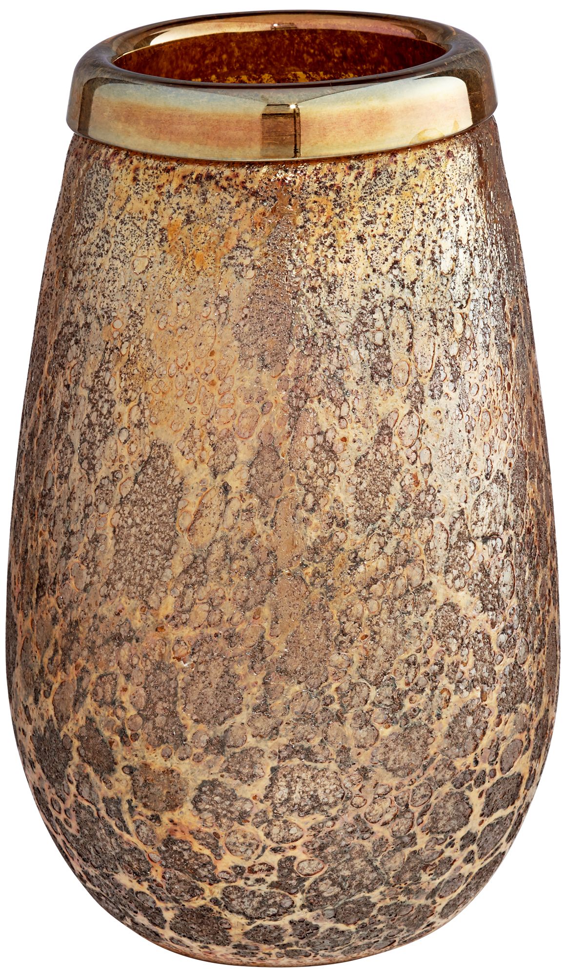 Karleen Orange 11" High Textured Modern Glass Vase