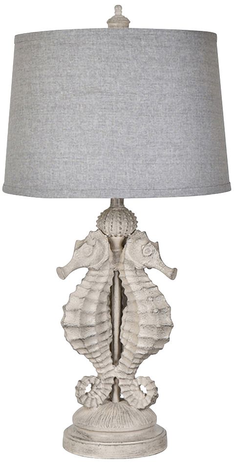 Crestview Collection Sea Horse Sand Stone Table Lamp