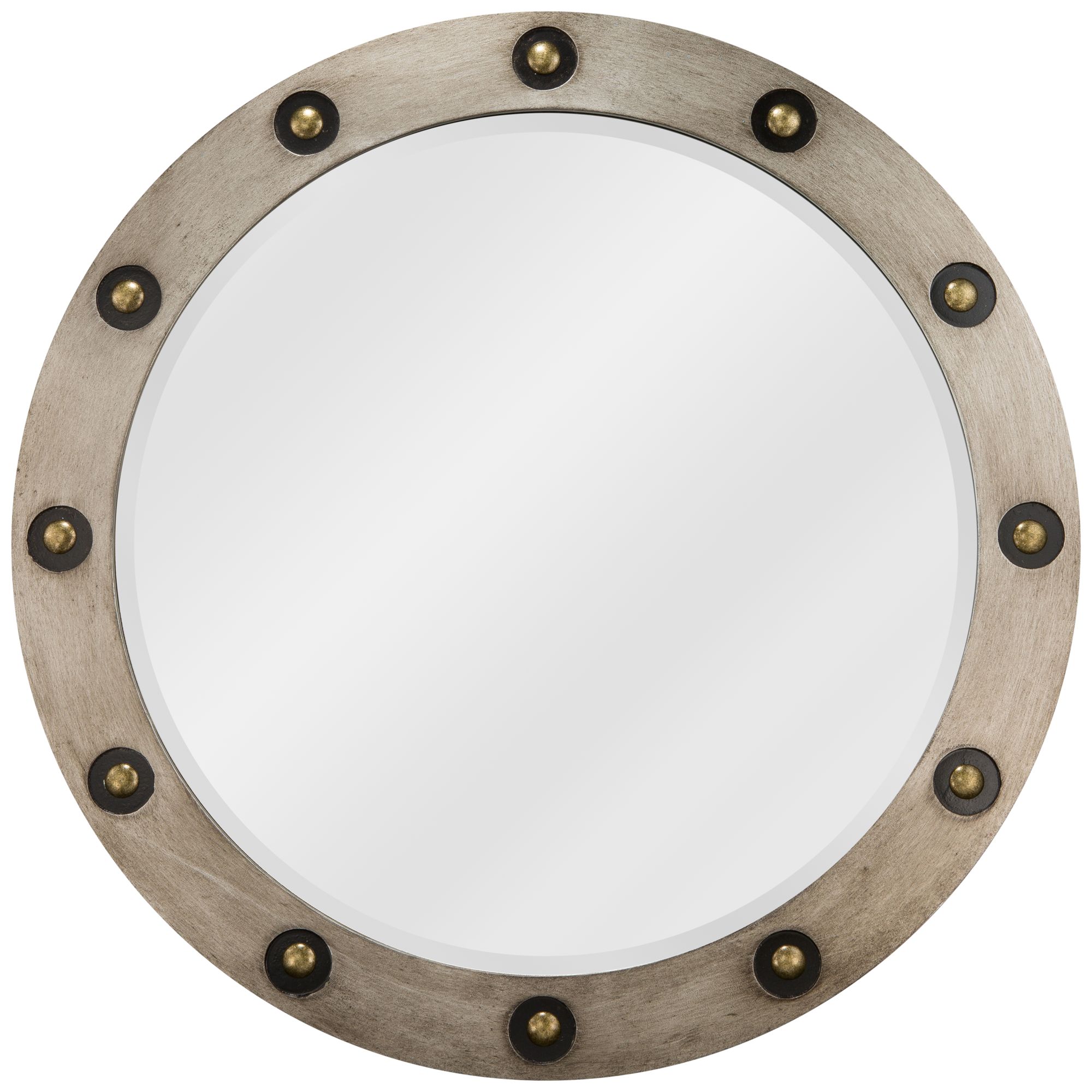 Varaluz Casa Brad Antique Silver 36" Round Wall Mirror