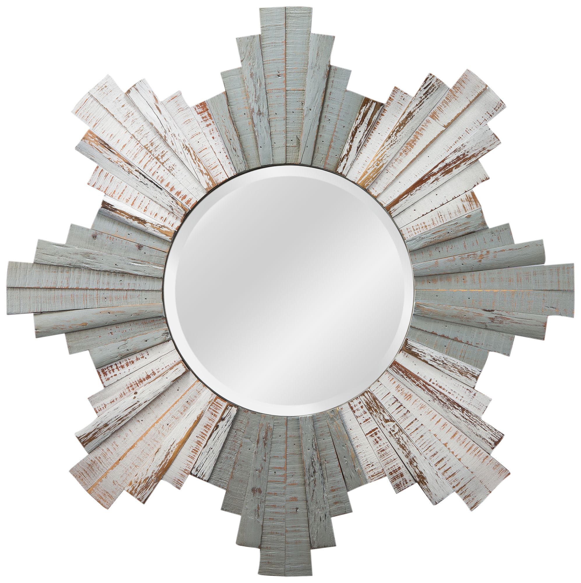 Varaluz Casa Gray and Whitewash 36" Sunburst Wall Mirror