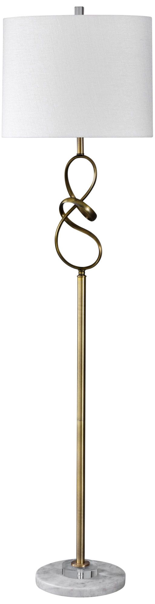 Rosa Gold Looped Marble and Silver Floor Lamp