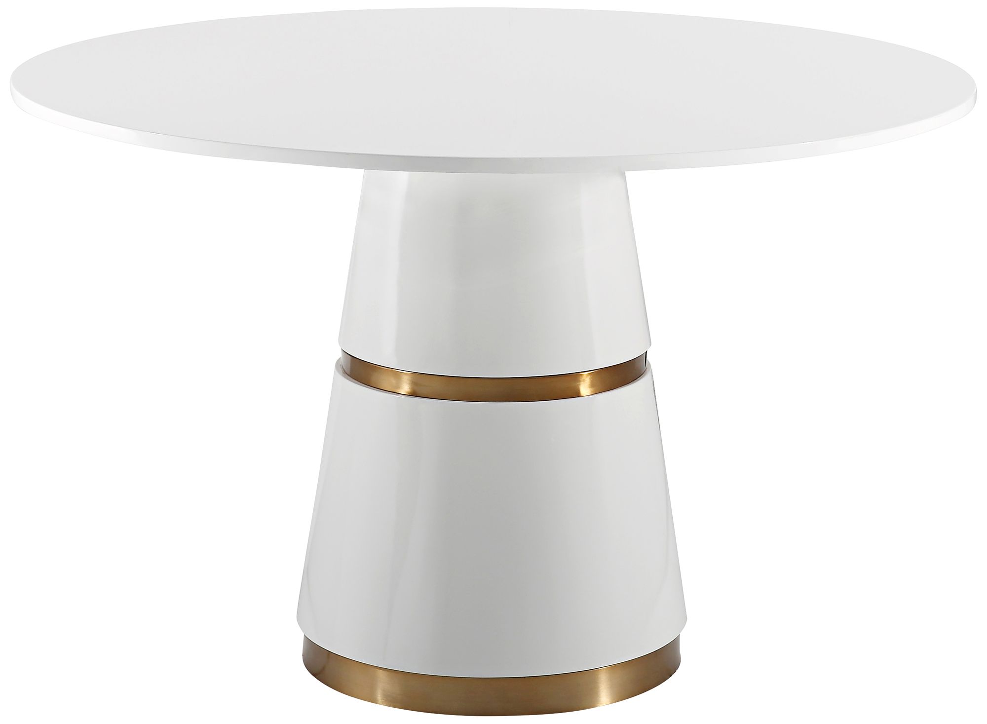 Rosa 47" Wide White Lacquer Round Dining Table