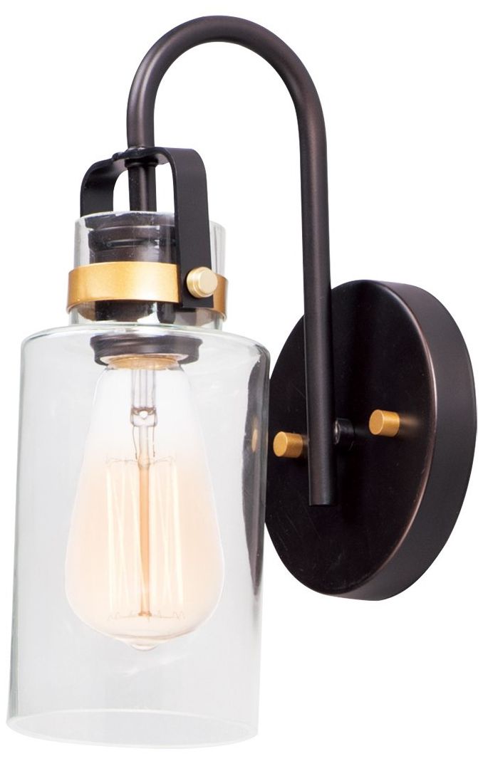 Maxim Magnolia 12" High Bronze and Gold Wall Sconce