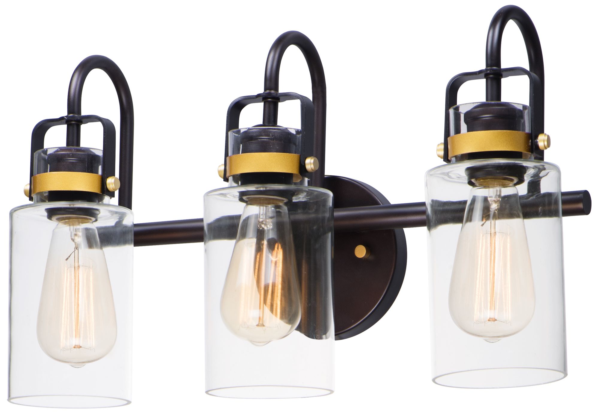 Maxim Magnolia 18 1/4" Wide Bronze and Gold 3-Light Bath Light