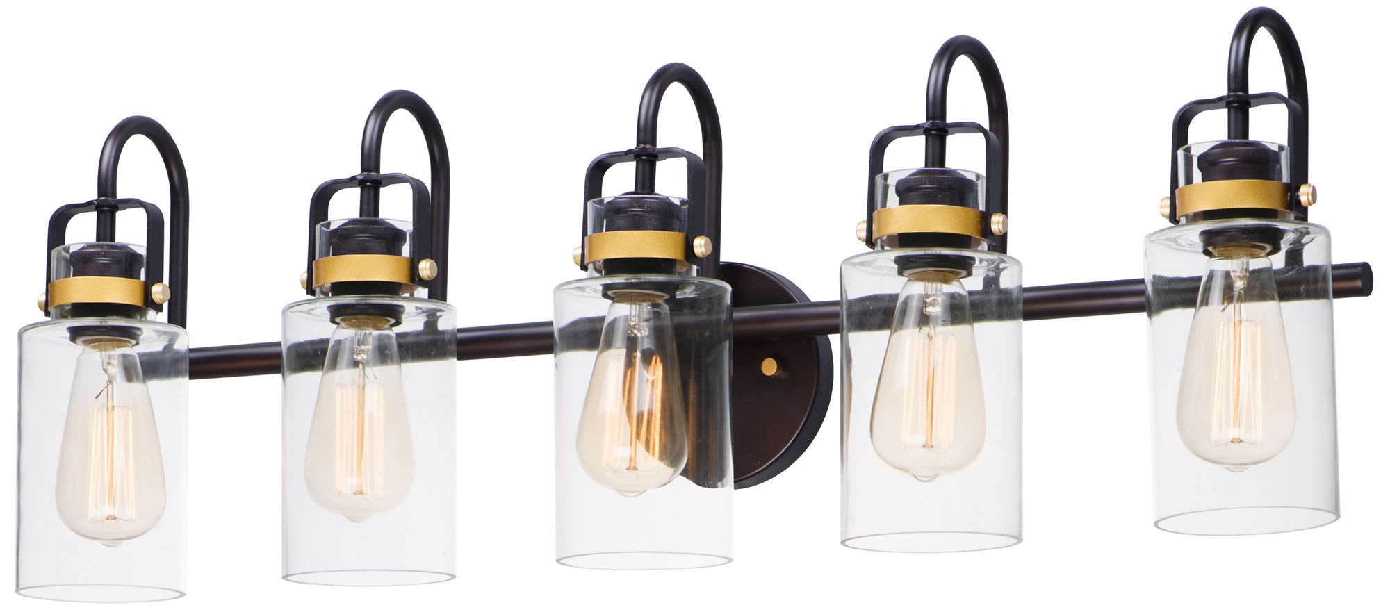 Maxim Magnolia 32" Wide Bronze and Gold 5-Light Bath Light