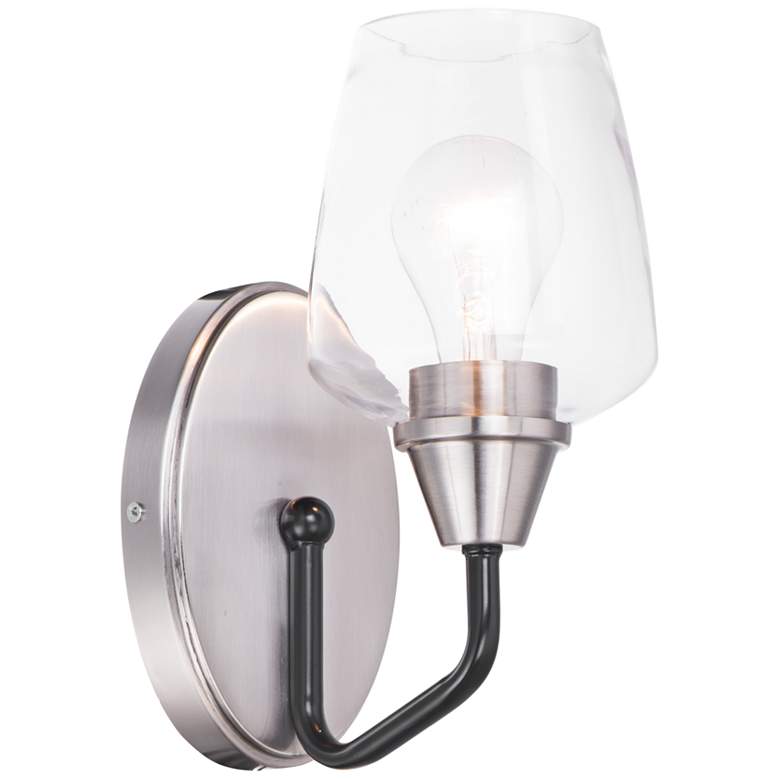 Maxim Goblet 9 1/2&quot; High Satin Nickel Wall Sconce