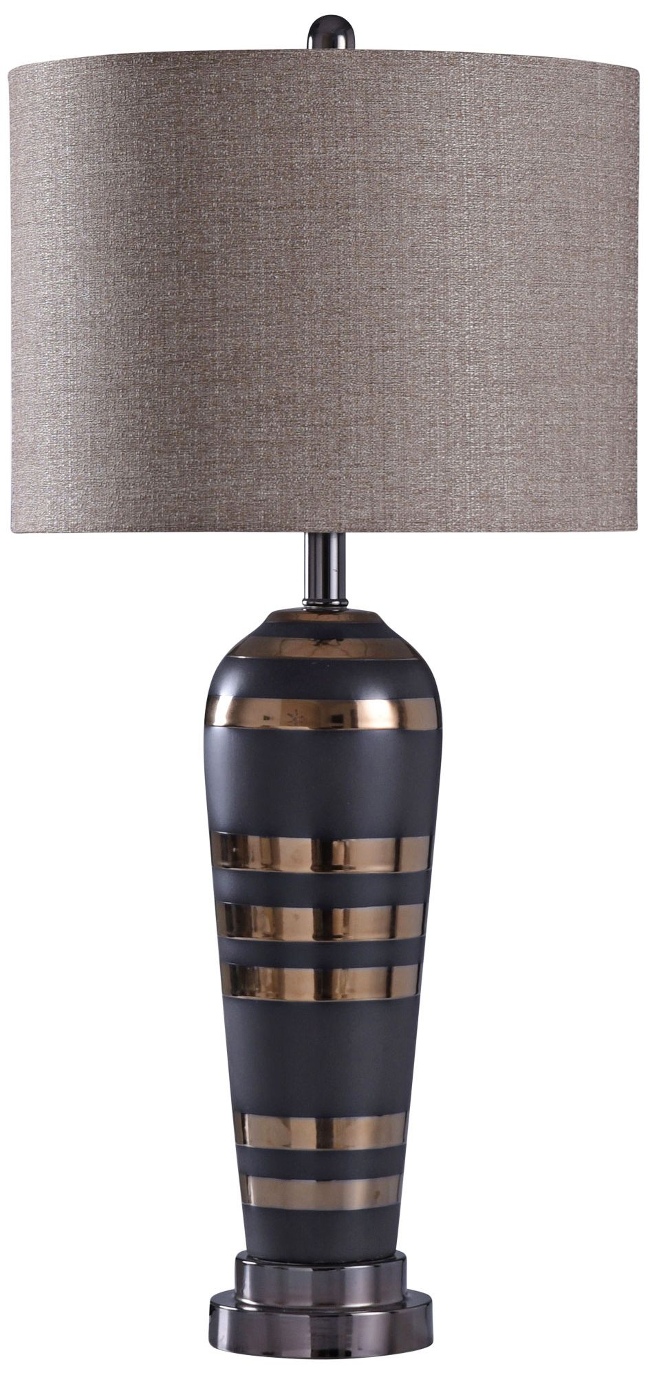 Pelham Black and Polished Chrome Ceramic Table Lamp