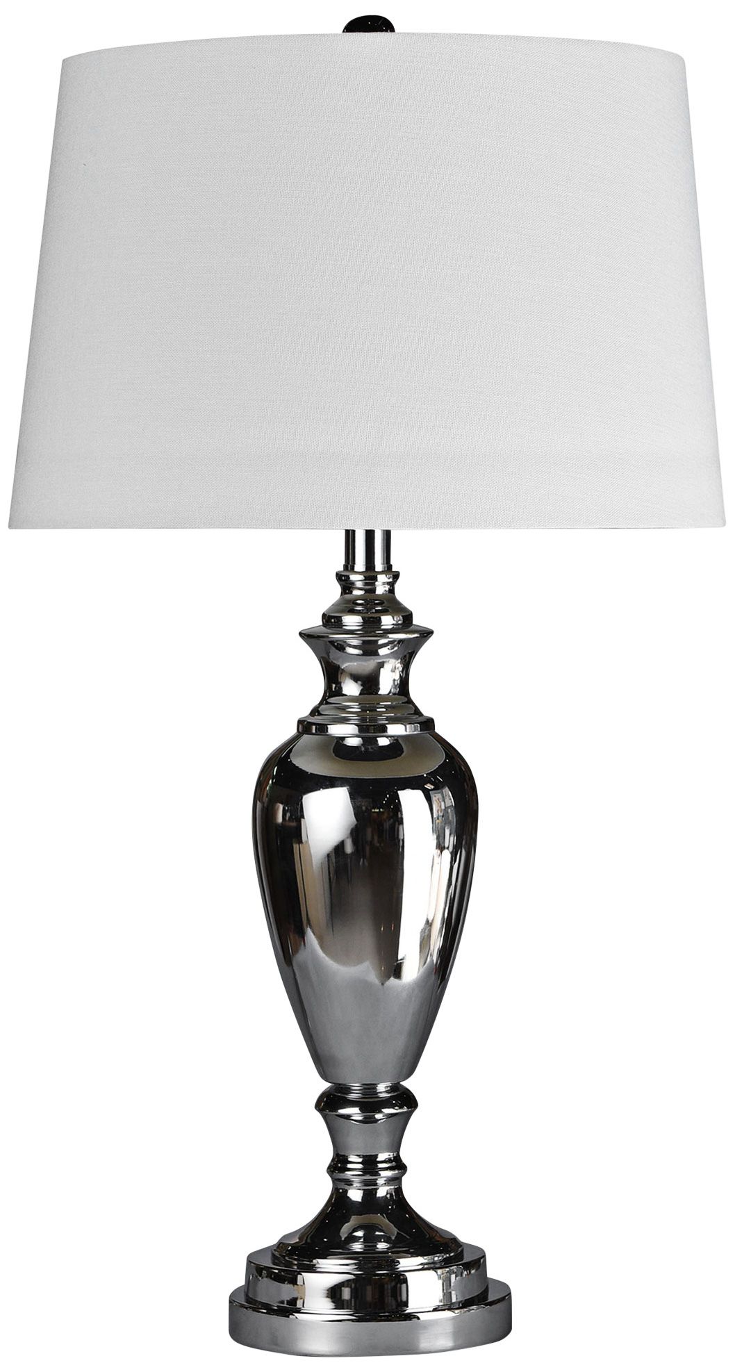 Polished Chrome Table Lamp with White Styrene Shade