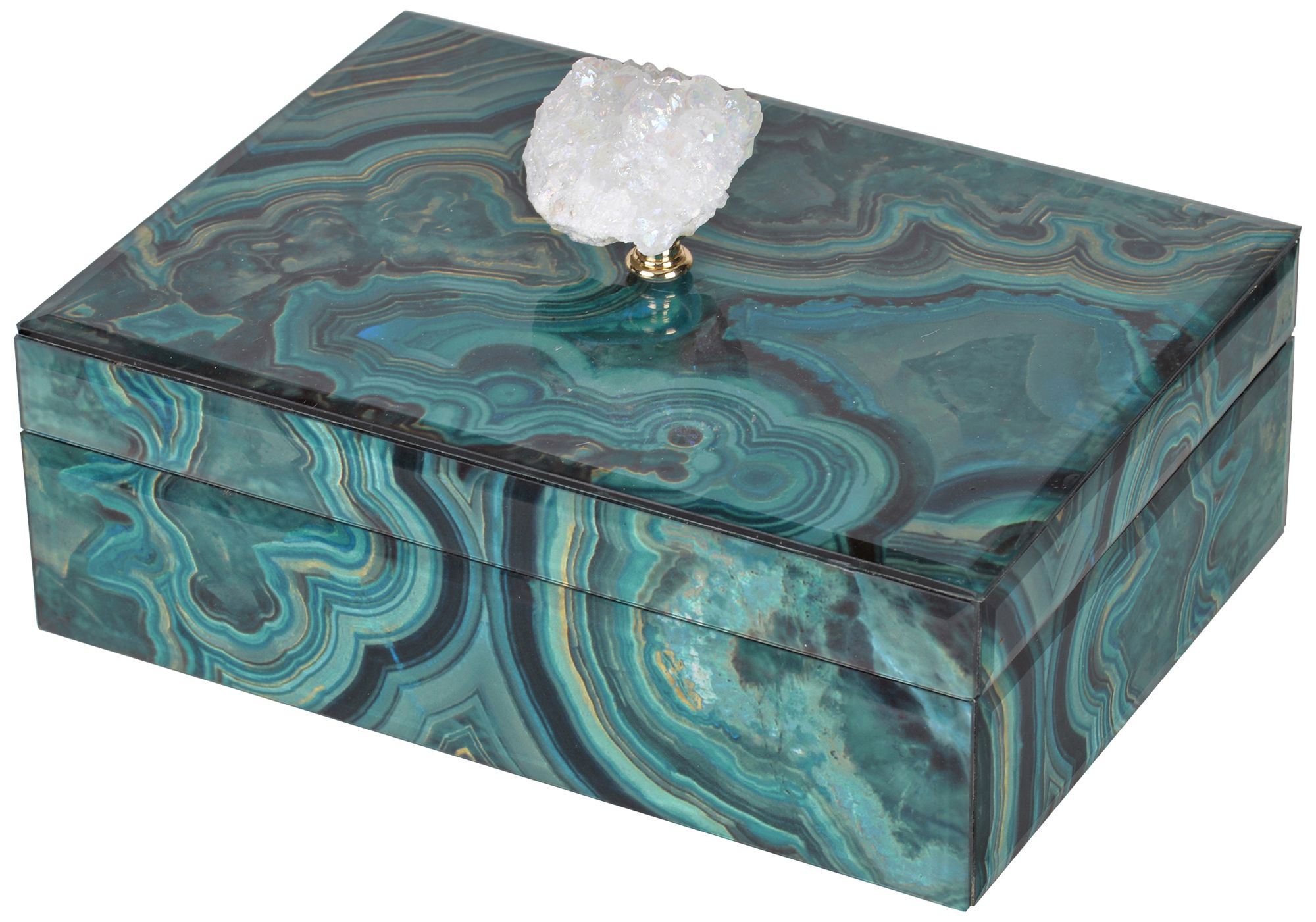 Bethany Large Turquoise Marble Decorative Box 60Y19 Lamps Plus