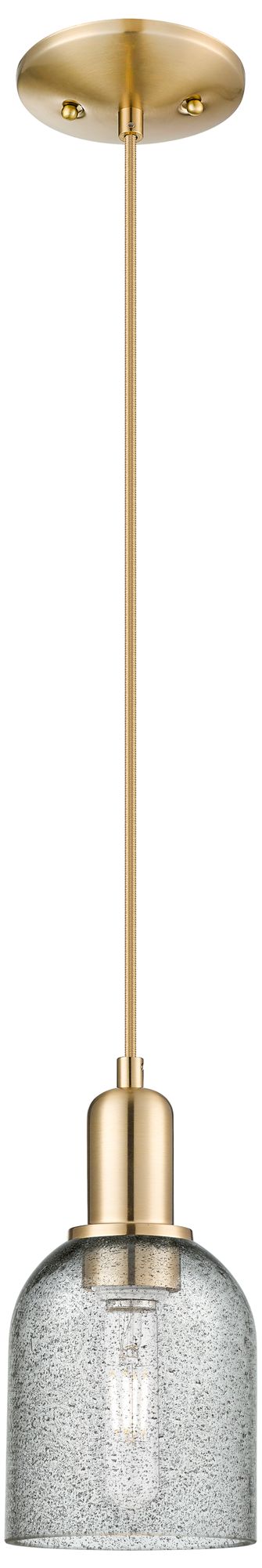 Innovations Lighting Arcadia Caledonia 5"w Bronze Cord Mini Pendant W/ Charcoal Shade