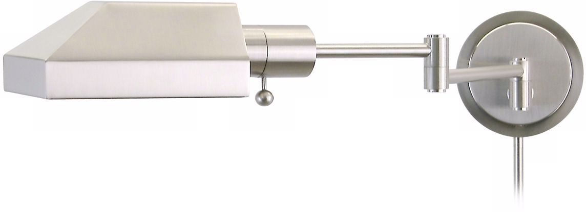 Rectangular Satin Nickel Plug-In Swing Arm Wall Lamp