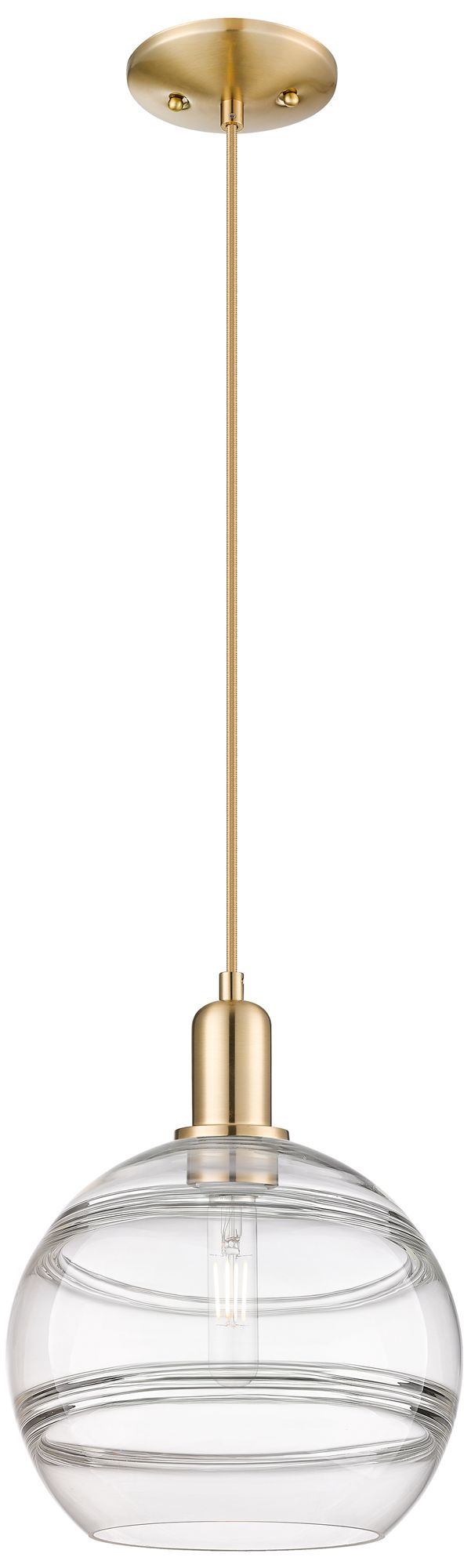 Innovations Lighting Arcadia Rochester 10"w Bronze Cord Mini Pendant W/ Clear Shade