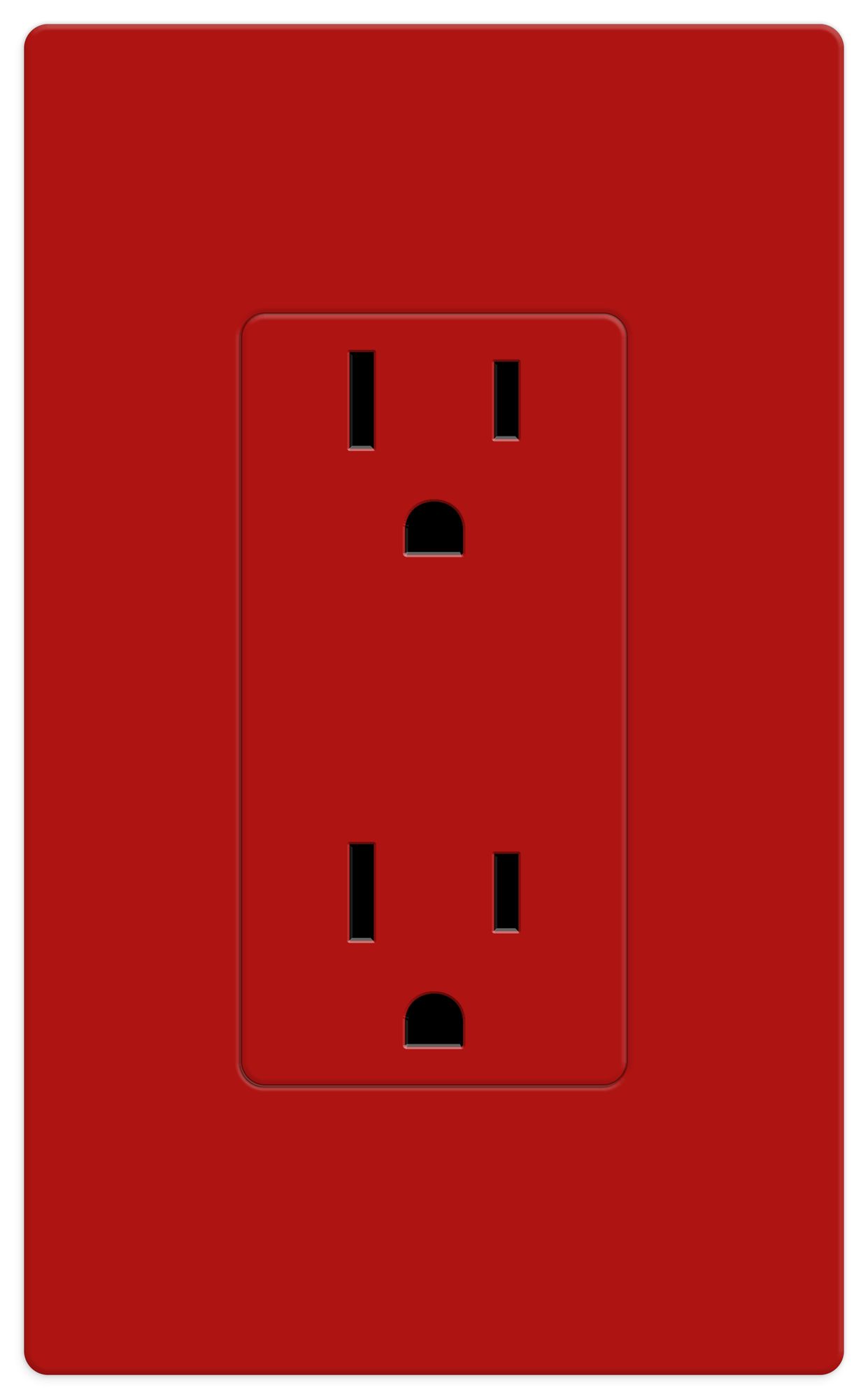 Lutron Diva Hot Red SC 15A 125V Receptacle