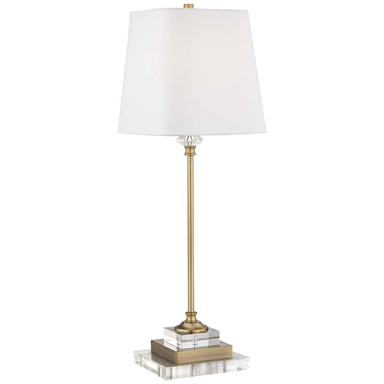 Julia Gold Buffet Table Lamp With 7&quot; Wide Square Riser
