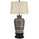 Miguel Earth Tone Jar Table Lamp With Black Round Riser