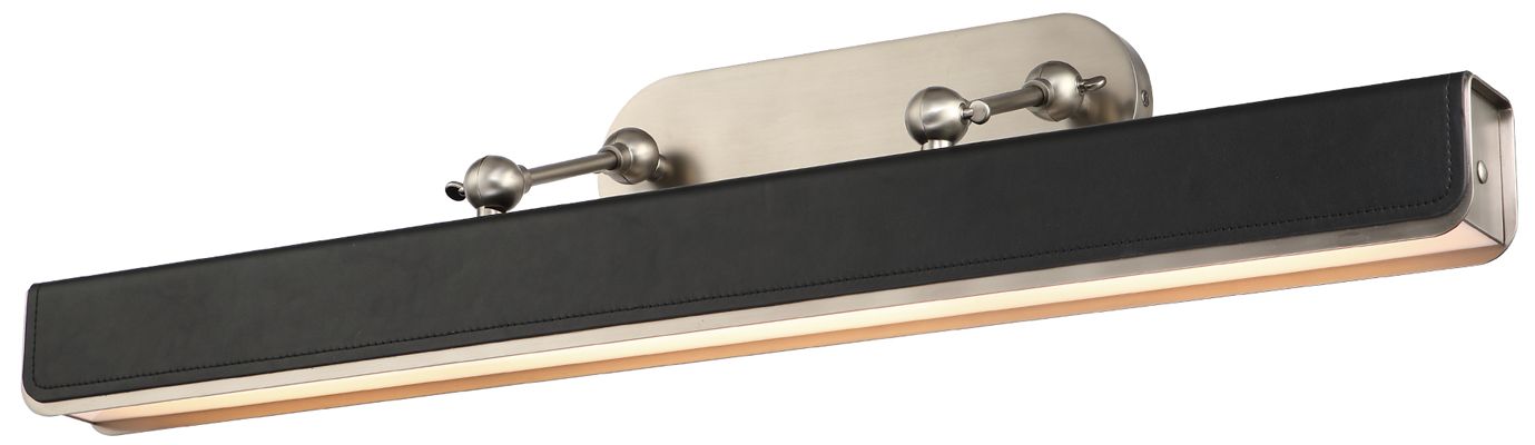 Kuzco Valise 31 1/2"w Aged Nickel Tuxedo Leather Led Picture Light