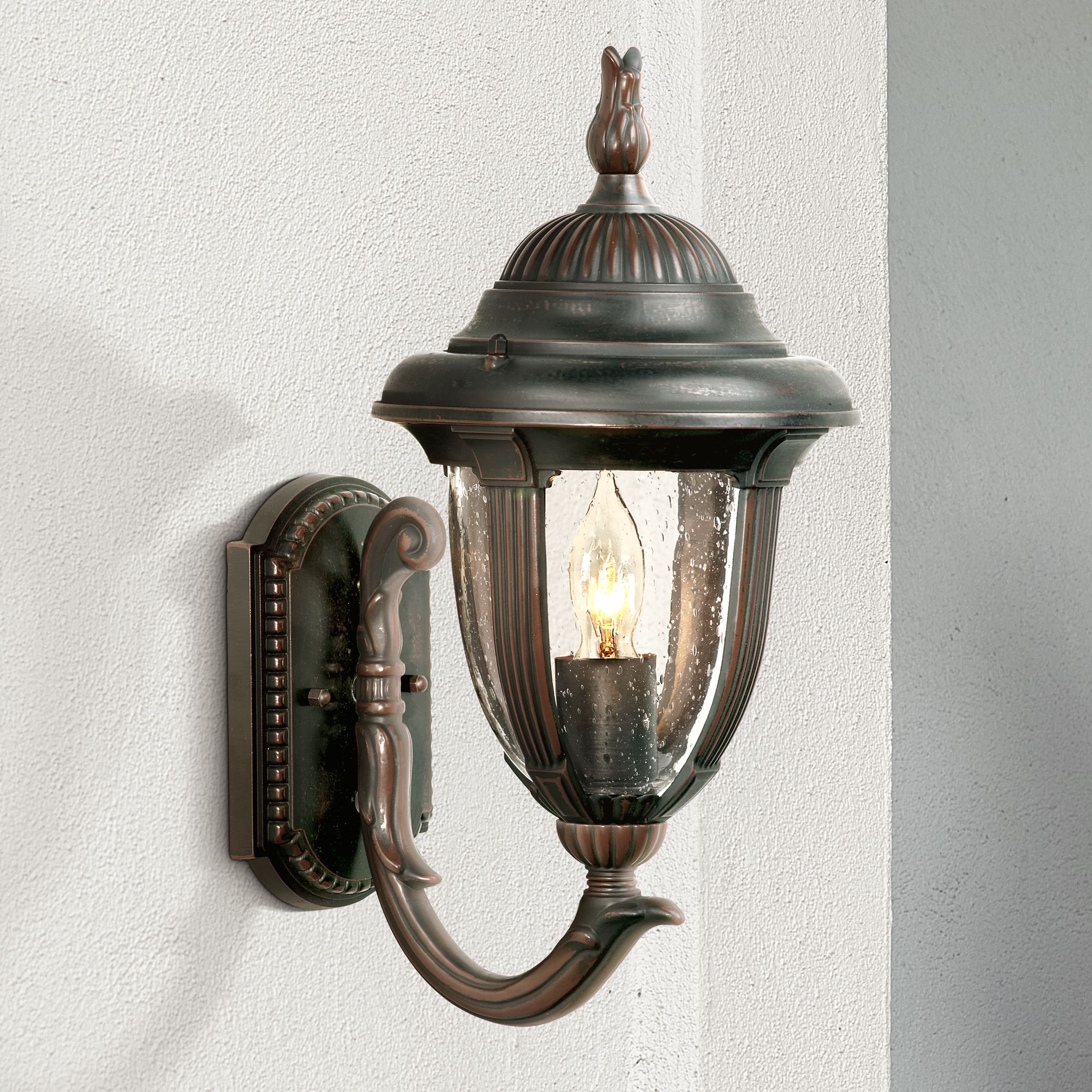 Traditional Wall Light Fixture Carriage Style Bronze 14 3