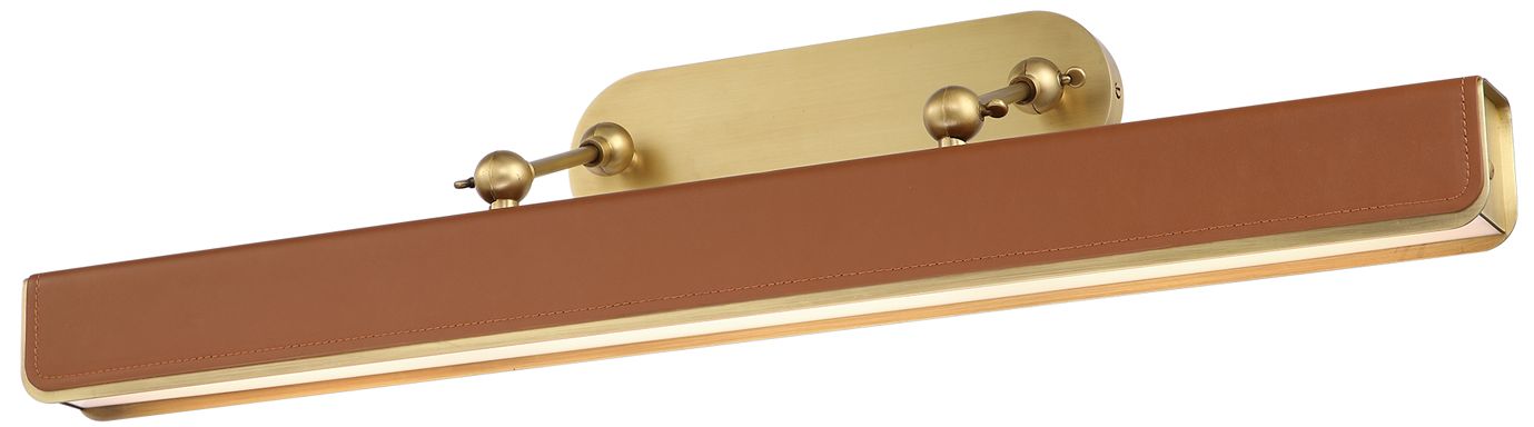 Kuzco Valise 31 1/2" Wide Brass Cognac Leather Led Picture Light
